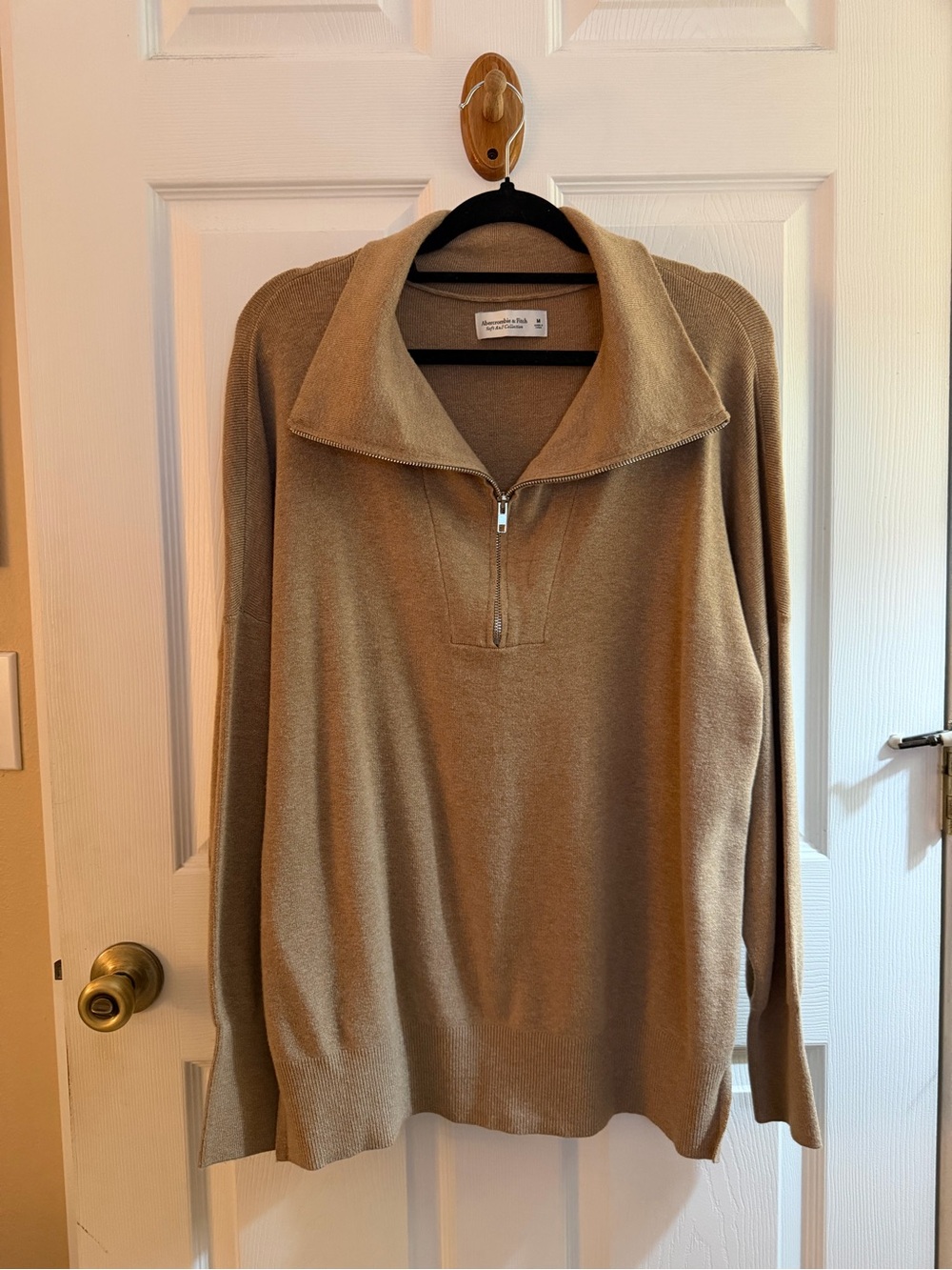 Abercrombie & Fitch LuxeLoft Oversized Legging Friendly Half Zip Sweater - Picture 2 of 4